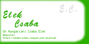 elek csaba business card